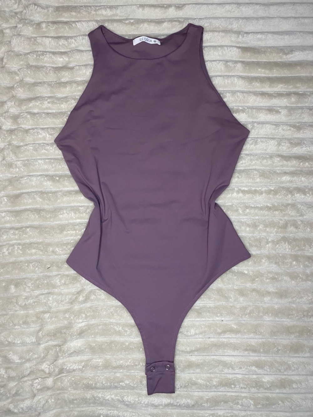 ReoRia Purple High-Neck Sleeveless Bodysuit